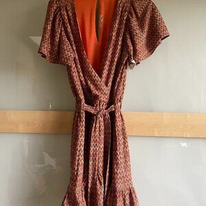 Ramy Brook Womens Sanna Mini Dress, Orange NEW